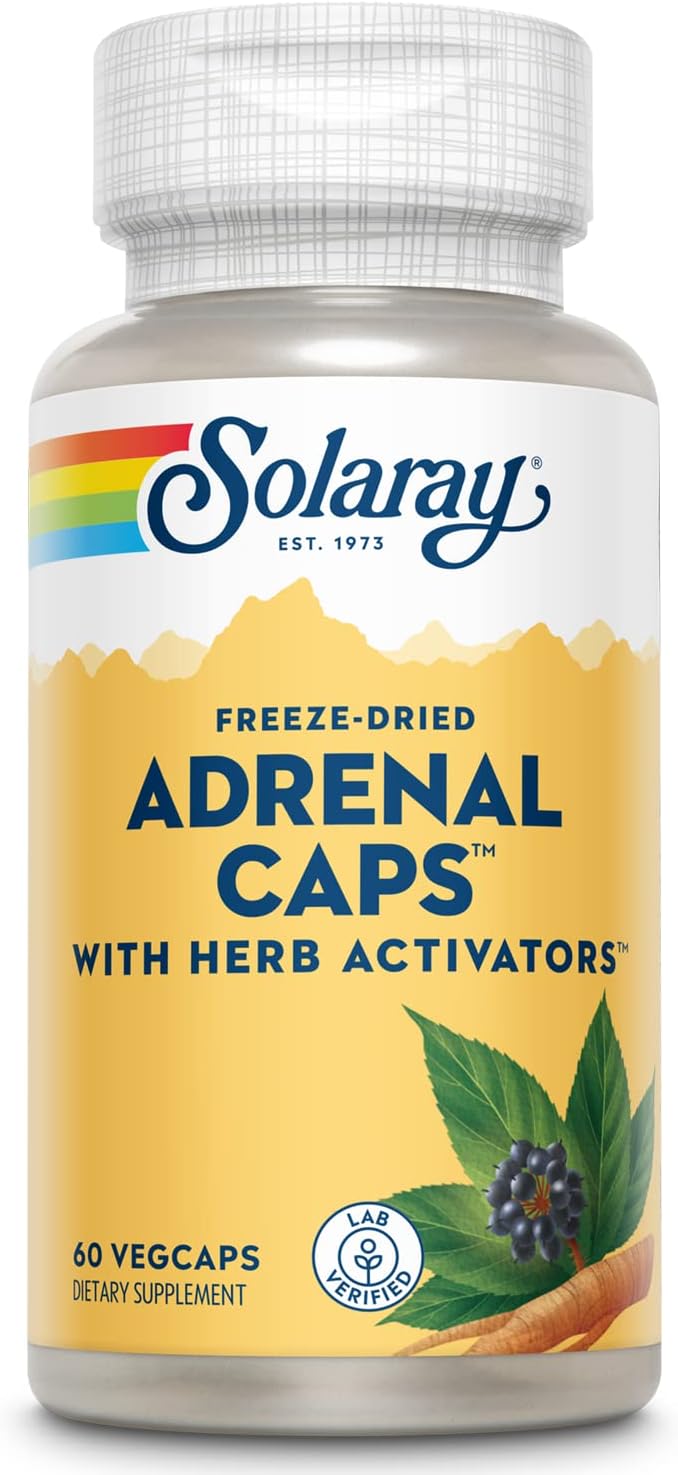 Solaray Adrenal Caps Freeze Dried, Veg Cap (Btl-Plastic) 170Mg 60Ct