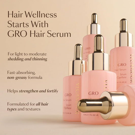 Vegamour Gro Better Duo Includes Gro Hair Serum & Gro Revitalizing Scalp Massager For Thinning Hair