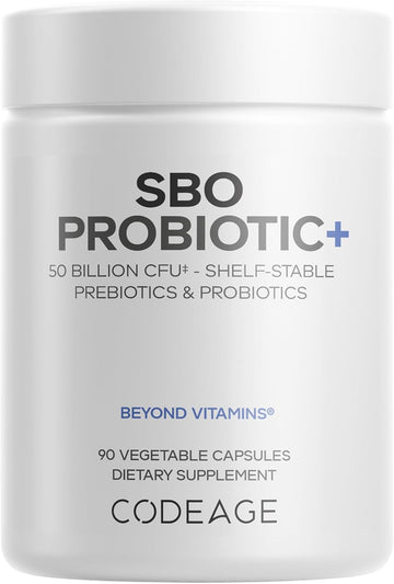 Codeage Sbo Probiotics, 50 Billion Cfus Per Serving, Multi Strain Soil Based Organisms Blend And Organic Fermented Botanical Blend, Shelf-Stable, 90 Capsules