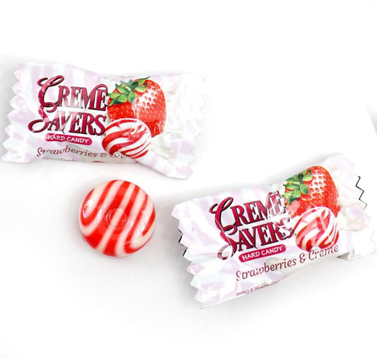 Cream Savers Hard Candy | Original Classic Creamy Delight Individually Wrapped Candies | The Taste Of Fresh Strawberries Or Orange Swirled In Rich Cream | 6.25 Oz - (2 - Pack, Strawberry & Orange Cream)