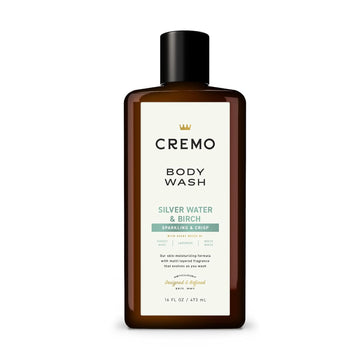 Cremo Rich-Lathering Silver Water & Birch Body Wash For Men, A Revitalizing Combination Of Glacier-Fed Streams And White Birch 16 Fl Oz