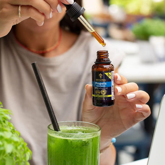 Bee And You 100% Natural Pure Propolis Extract – Water Soluble, Bee Propolis,High Potency, Ultra Pure Immune Support Supplement, Antioxidants, Detox, Gluten-Free, 1 Fl Oz