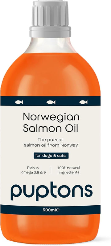 Salmon Oil for Dogs, Cats & Pets | 500ml Norwegian Salmon Oil | Omega 3, 6 & 9 Fish Oil Supplement | Helps Itchy Skin, Joint Care, Skin & Coat, Soft Paws (500ml)?NSOI-PETS