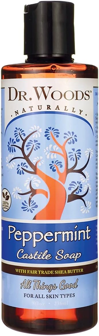 Dr. Woods Shea Vision Pure Castile Soap Peppemint With Organic Shea Butter - 8 Fl Oz - Pack Of 2 By Dr. Woods