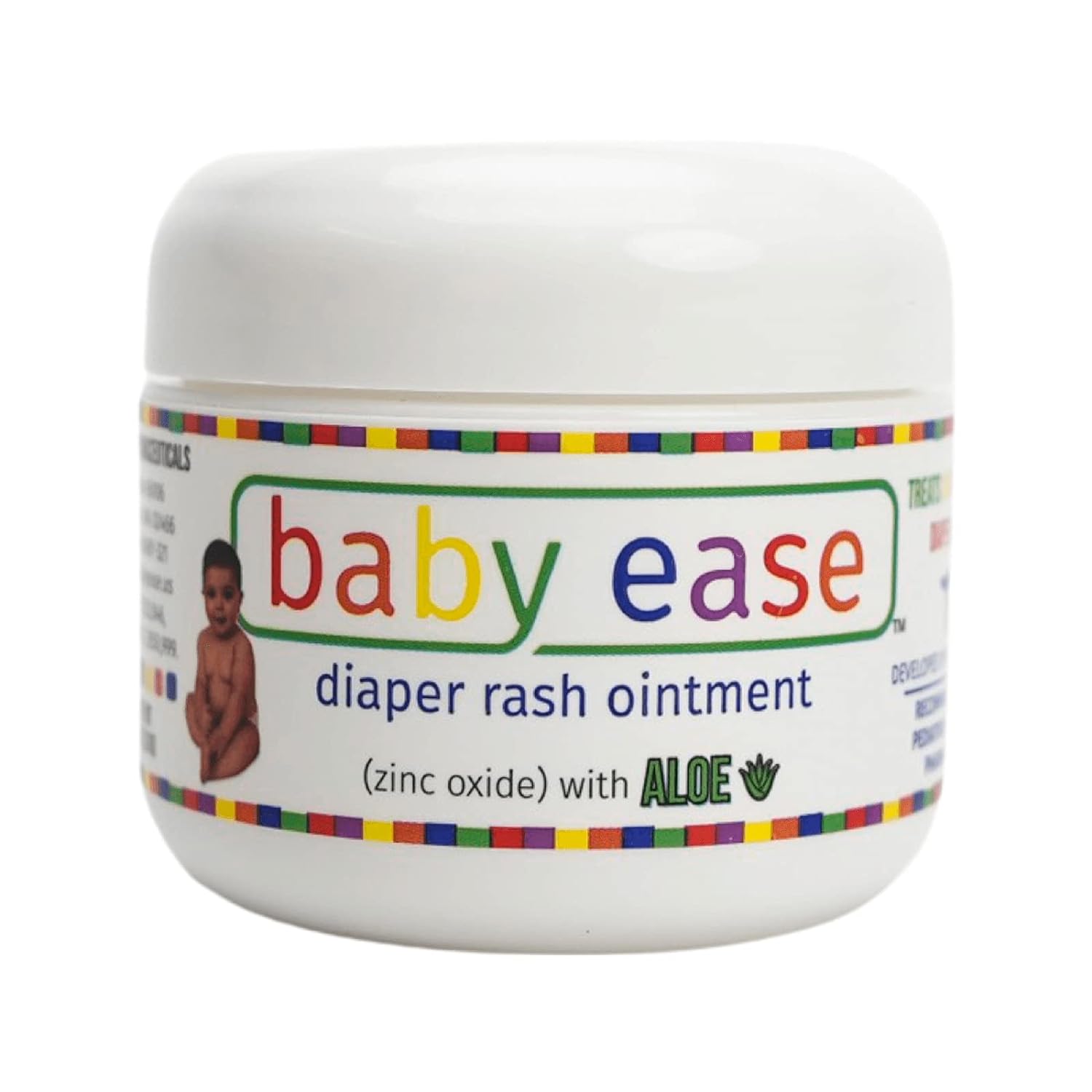 BabyEase - Diaper Rash Cream with Zinc Oxide and Aloe Vera - Recommended by Pediatricians and Pharmacists. Relief & Prevention, Hypoallergenic, Phthalate- & Paraben-Free Paste