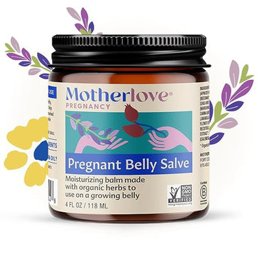 Motherlove Pregnant Belly Salve (4 oz) Moisturizing Balm to Use on Growing Belly—Non-GMO & Organic Herbs