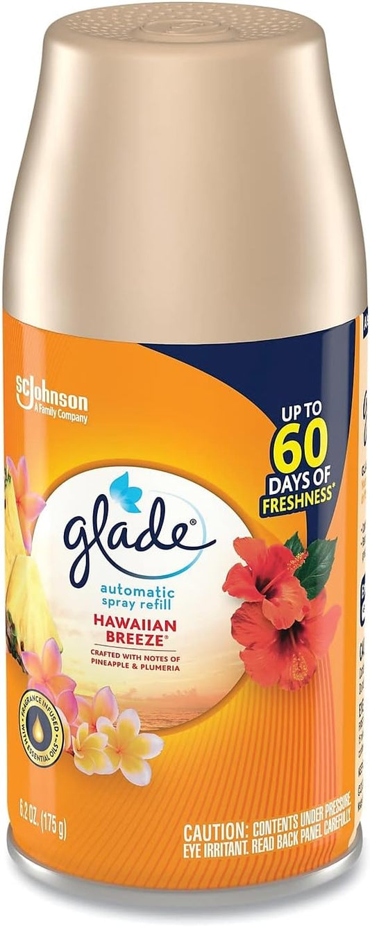 Glade Automatic Air Freshener, Hawaiian Breeze, 6.2 oz, 6/Carton (337689)