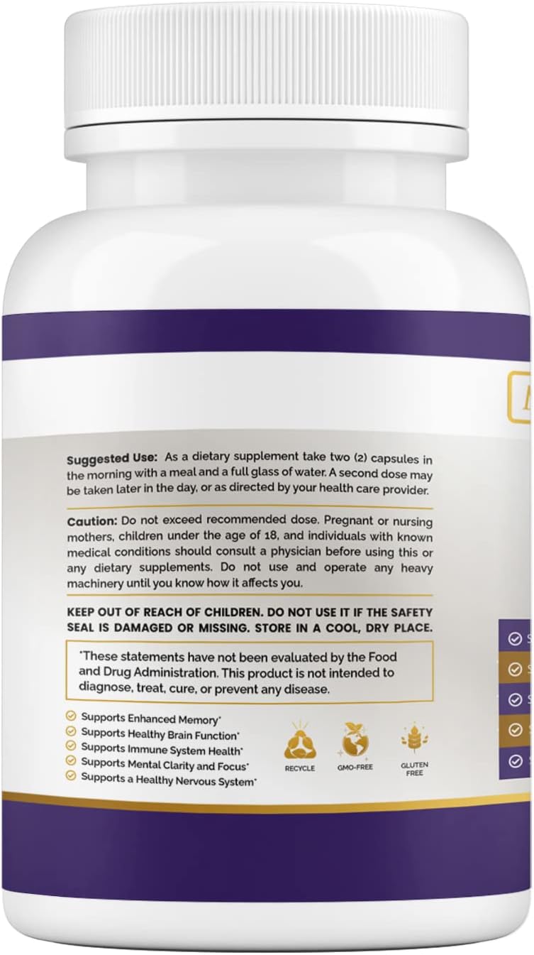 Maximum Slim Lion'S Mane & Dmae Capsules: Enhance Memory, Boost Mental Clarity, And Sharpen Focus - 60 Capsules For Maximum Cognitive Support : Health & Household