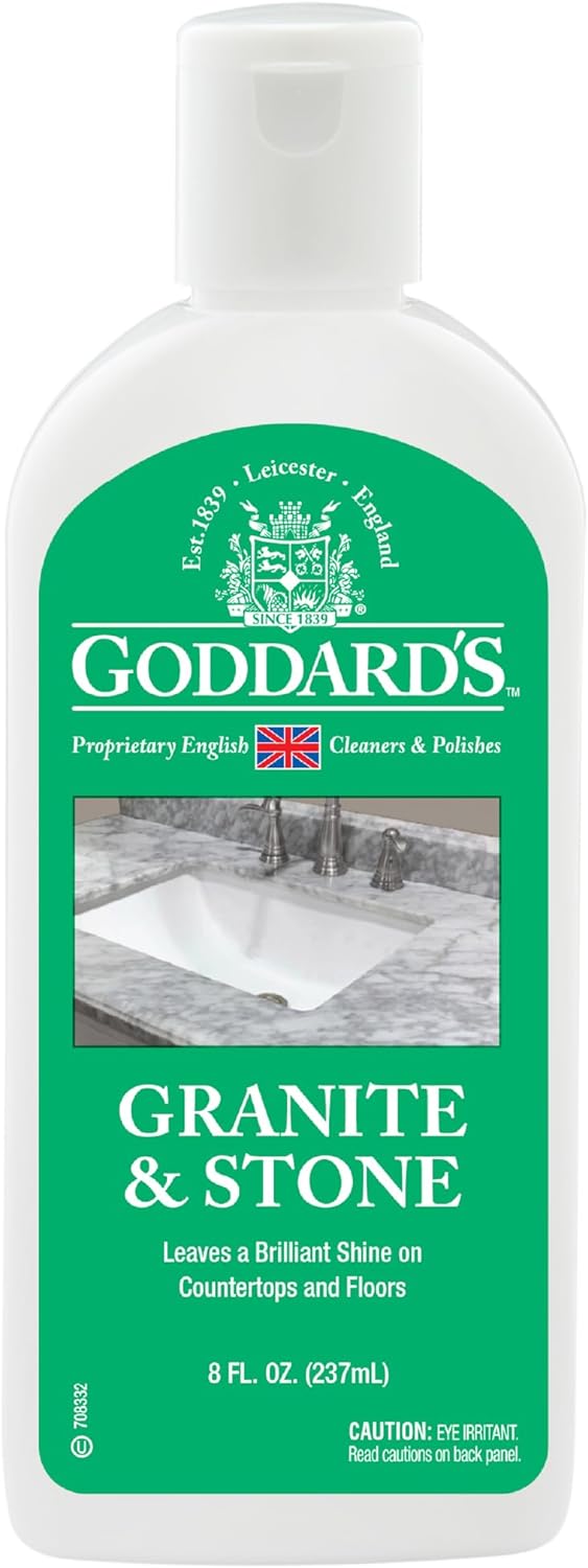 Goddard’s Marble & Granite Polish Carnauba Wax Countertop Cleaner for Scratches & Stains on Kitchen Island, Stone Surfaces, Sealer & Protectant, 8 oz