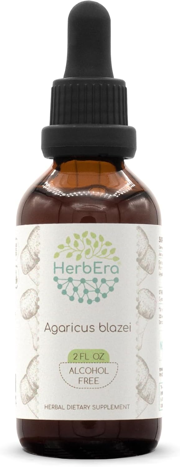 Agaricus Blazei B120 Alcohol-Free Herbal Extract Tincture, Concentrated Liquid Drops Natural Agaricus Blazei (Agaricus Blazei Murill) Dried Mushroom (4 Fl Oz)