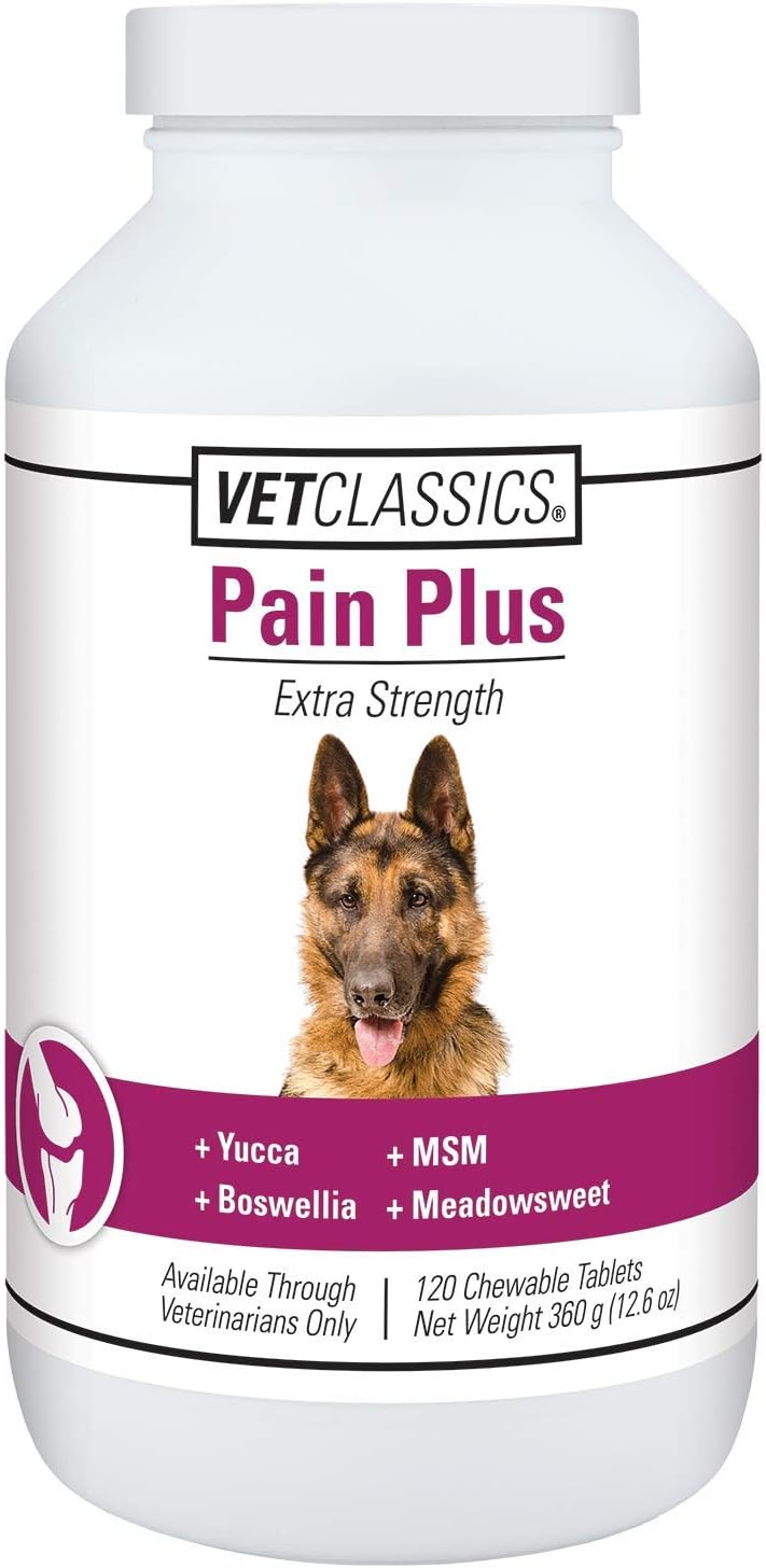Vet Classics Pain Plus Extra Strength Health Supplement for Dogs - 120 Chewable Tablets