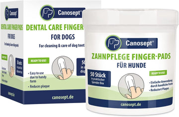 Canosept Dental Care Finger Pads for Dogs 50 Pads - Dog teeth cleaning product for dental care and oral hygiene - Dog breath freshener - Plaque off Dogs?250666