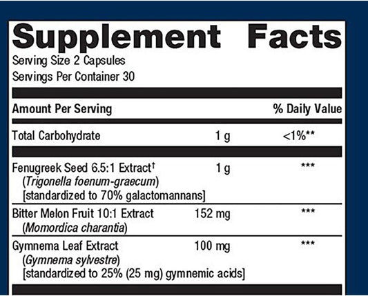 Metagenics Fenugreek Plus - Supports Healthy Metabolism* - Vegetarian Herbal Support - With Bitter Melon & Gymnema Extract - Non-Gmo & Gluten-Free - 60 Capsules