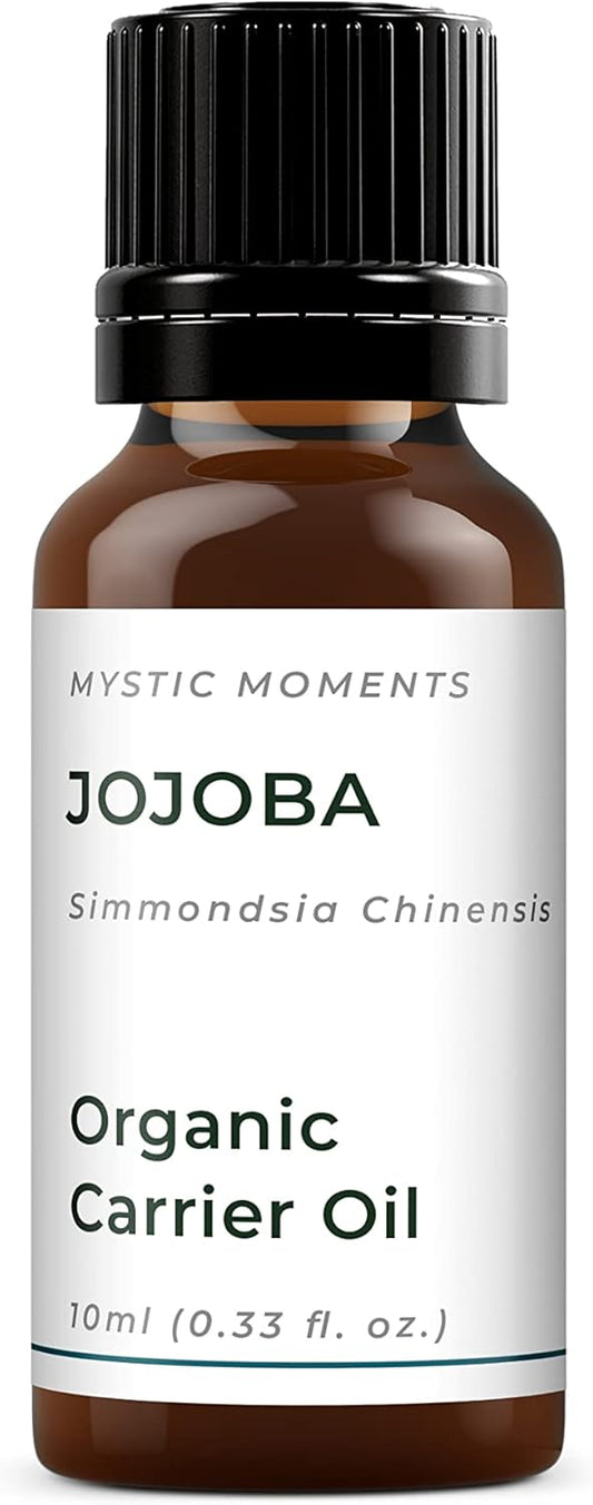 Mystic Moments | Organic Jojoba Carrier Oil 10ml - Pure & Natural Oil Perfect for Hair, Face, Nails, Aromatherapy, Massage and Oil Dilution Vegan GMO Free