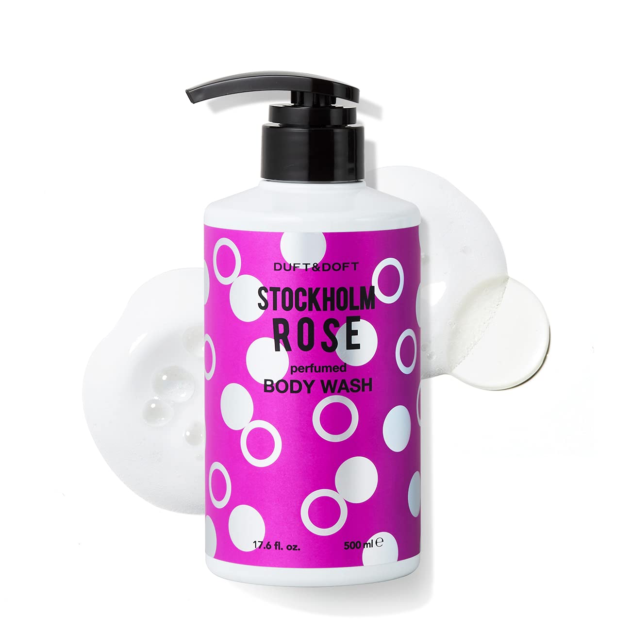 Duft & Doft Pink Breeze Perfumed Body Wash 17.6 Fl Oz With 6 Blue Herbs, Through Cleansing Without Stripping The Delicate Skin Barrier, Paraben Free