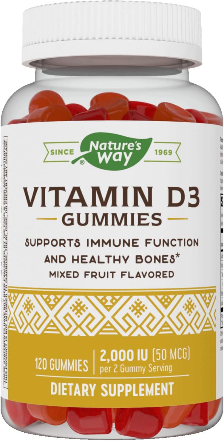 Nature’S Way Vitamin D3, Immune Support, 2000 Iu (50 Mcg) Per Serving, Fruit Avor, 120 Gummies