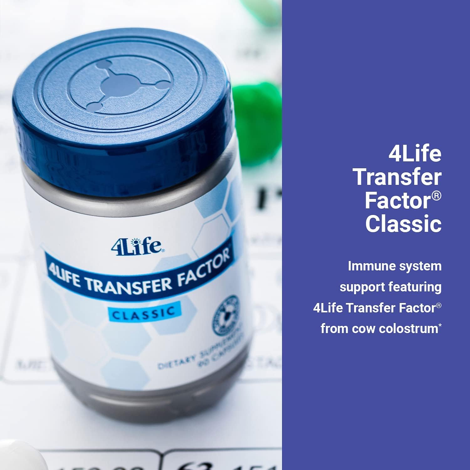 4Life Transfer Factor Classic - Immune System Support Featuring Transfer Factor from Cow Colostrum - 90 Capsules : Health & Household