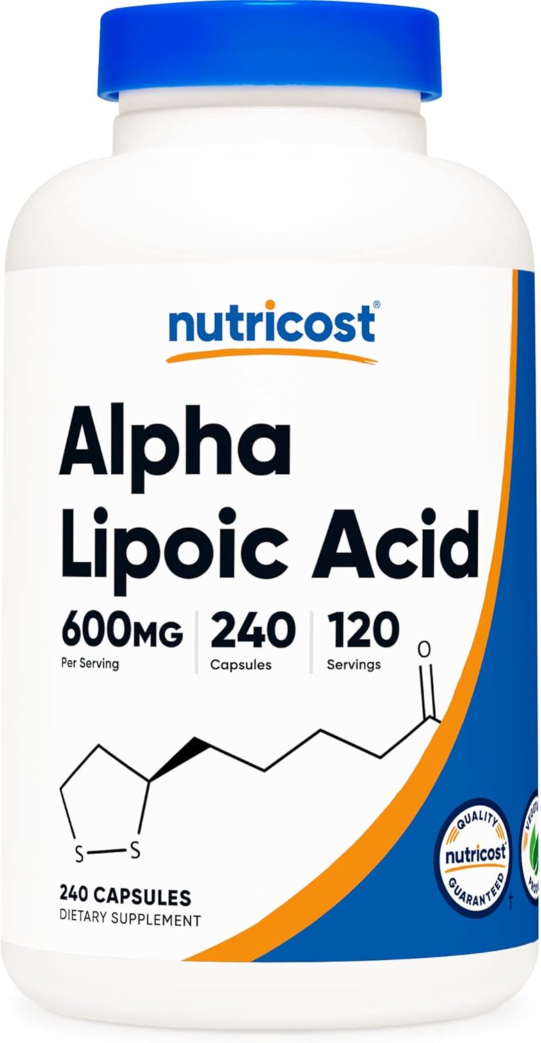 Nutricost Alpha Lipoic Acid 600Mg Per Serving, 240 Capsules - Gluten Free, Vegetarian Capsules, Soy Free & Non-Gmo