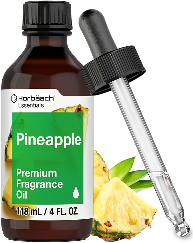 Horbäach Premium Grade Pineapple Fragrance Oil | 4 fl oz (118ml) | for Diffusers, Candle and Soap Making, DIY Projects & More