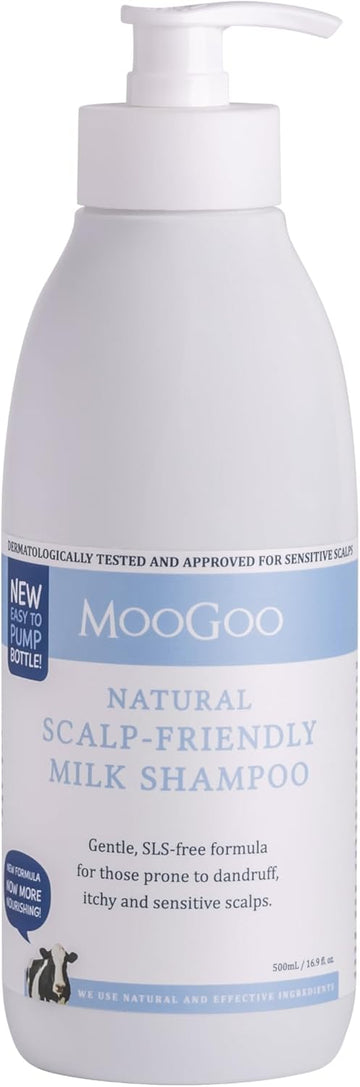 Moogoo Milk Shampoo – For Itchy, Dry, Eczema, Psoriasis & Dandruff Prone Scalps – Sls, Silicone, Sulfate & Paraben Free - Natural & Gentle Formula – 500Ml / 16.9 Fl.Oz