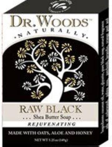 Pack Of 2 X Dr. Woods Bar Soap Raw Black - 5.25 Oz