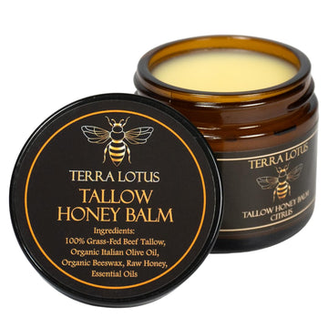 Organic Grass-Fed Beef Tallow Balm With Raw Honey - Moisturizing Cream For Soft, Smooth Skin - Handmade All-Natural Moisturizer (2 Oz, Citrus)