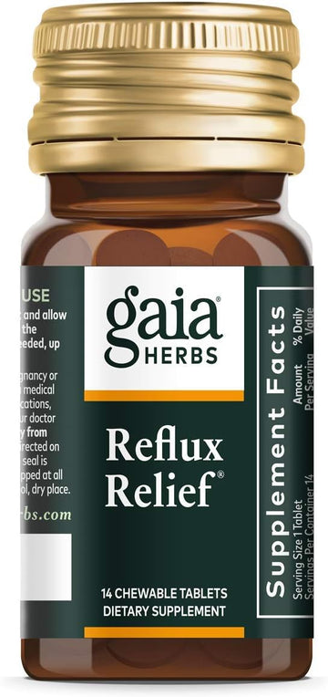 Gaia Herbs RapidRelief Reux Relief Tablets, 15-Count Bottle (Pack of 2)