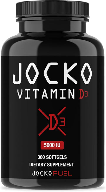 Jocko Fuel Vitamin D3 5000Iu Supplements - Vitamin D Supports Immune System, Bone Health, & Metabolic Processes, Helps Fatigue & Mood - Coconut Oil Blend, 360 Servings