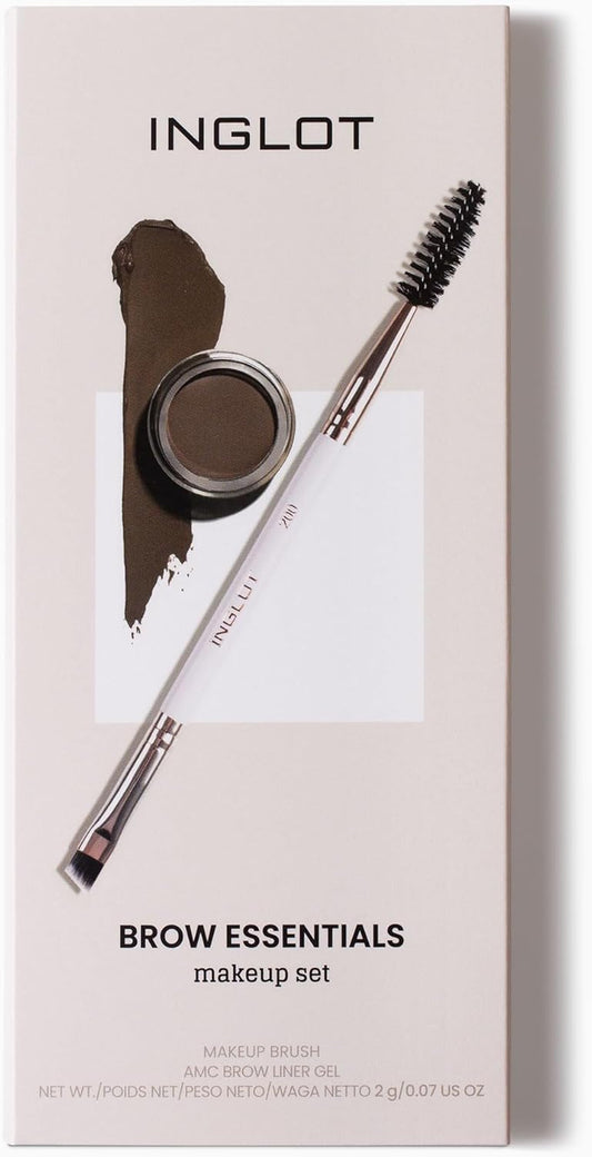 Inglot Cosmetics Brow Kit 31T Angled Brush + Colour 16 Eyebrow Fixing Gel Vegan Formula