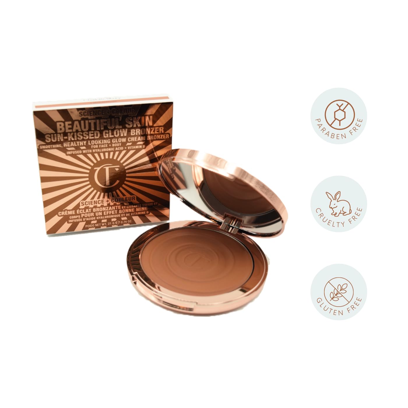 Charlotte Tilbury Beautiful Skin Bronzer - 2 Medium : Beauty & Personal Care