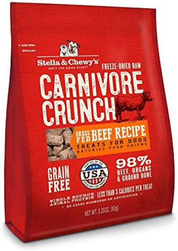 Stella & Chewy'S Freeze-Dried Raw Carnivore Crunch Grass-Fed Beef Recipe Dog Treats – 3.25 Oz. Bag