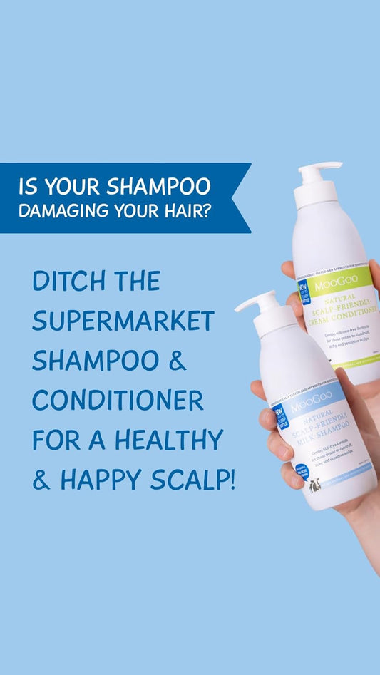 Moogoo Cream Conditioner - For Itchy, Dry, Eczema, Psoriasis & Dandruff Prone Scalps – Sls, Silicone, Sulfate & Paraben Free - Natural & Gentle Formula – 500Ml / 16.9 Fl.Oz
