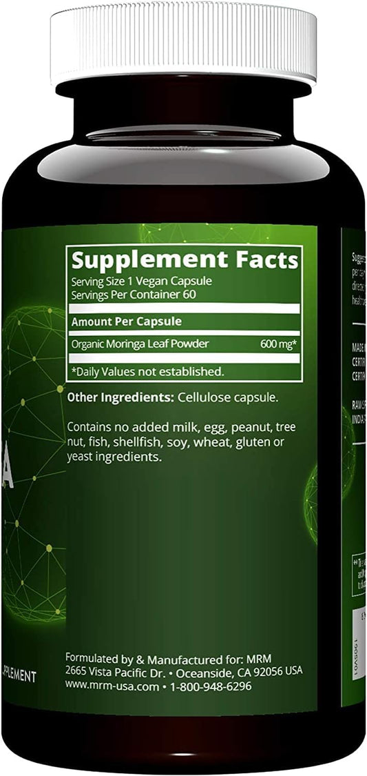 Mrm Nutrition Moringa Leaf Capsules | 600Mg Moringa | Superfoods | 60 Servings