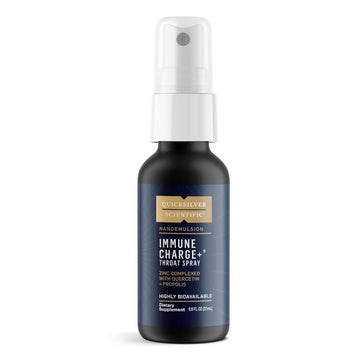 Quicksilver Scientific Immune Charge+ Zinc Throat Spray - Immune Support Liquid Zinc Supplement With Quercetin - 'Throat Coat' With Liposomal Absorption Technology (0.9 Fl Oz / 27Ml)