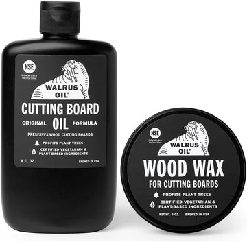 WALRUS OIL - Cutting Board Oil and Wood Wax Set. For Cutting Boards, Butcher Blocks, Wooden Spoons, and Bowls. 100% Food-Safe