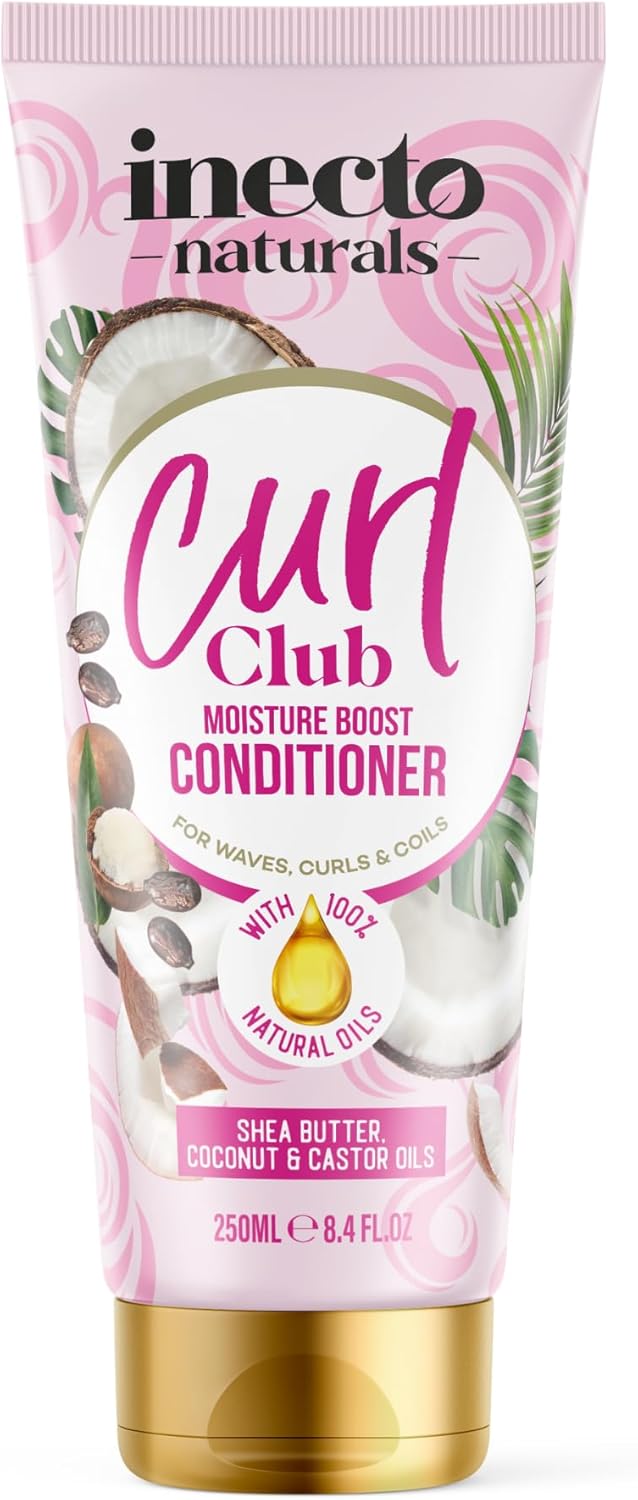 Inecto Curl Club, Curl-Defining Conditioner 250Ml, Vegan & Cruelty Free Frizz Styling Curl Control For Curly Or Wavy Hair, 100% Natural