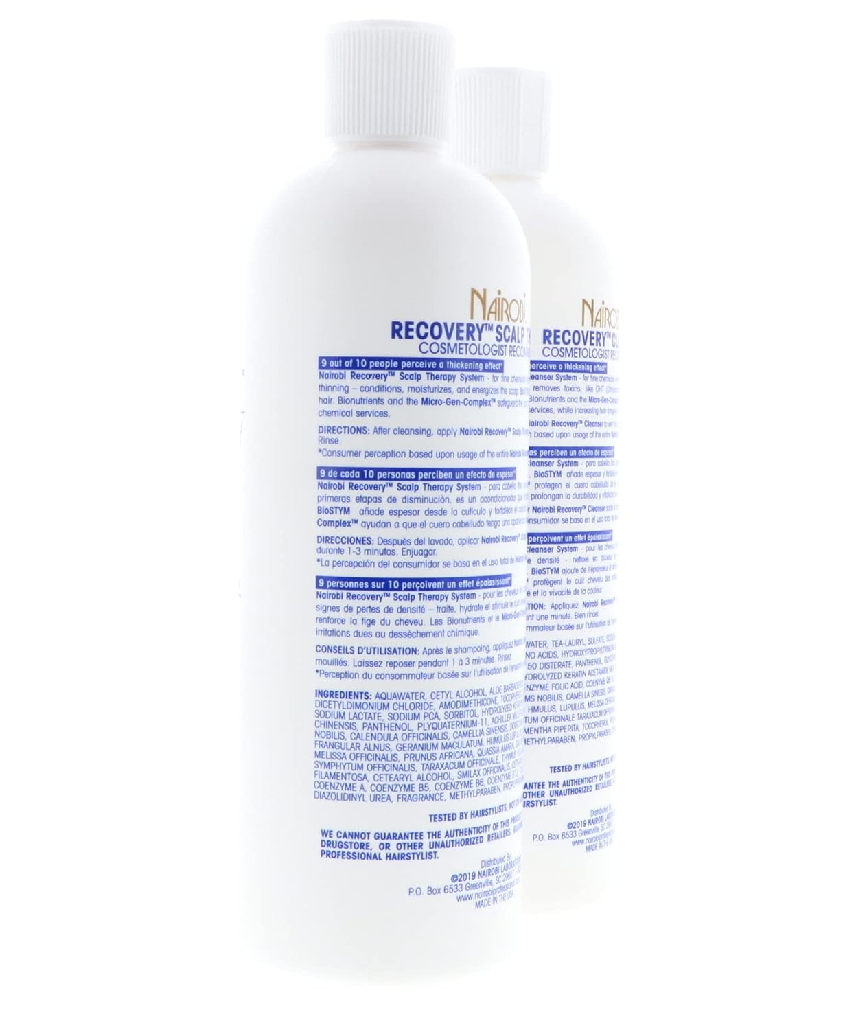 Nairobi Recovery Cleanser Shampoo + Scalp Therapy Conditioner "Set" 16Oz.Each : Beauty & Personal Care