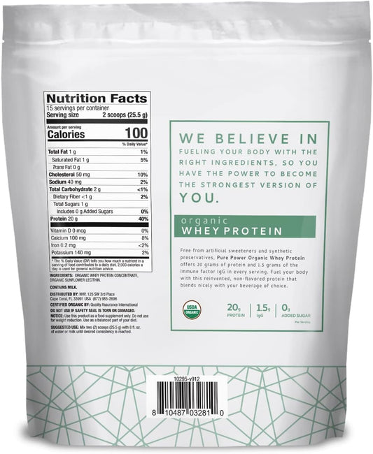 Dr. Mercola, Organic Miracle Whey Protein Power, 13.5 oz (382.5 g), No