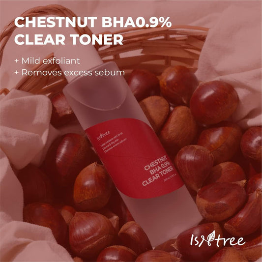 Isntree Chestnut Bha 0.9% Clear Toner 200Ml 6.76 Fl.Oz | Mild Exfoliant With Bha| Normal And Oily Skin | Helps To Remove Excess Sebum