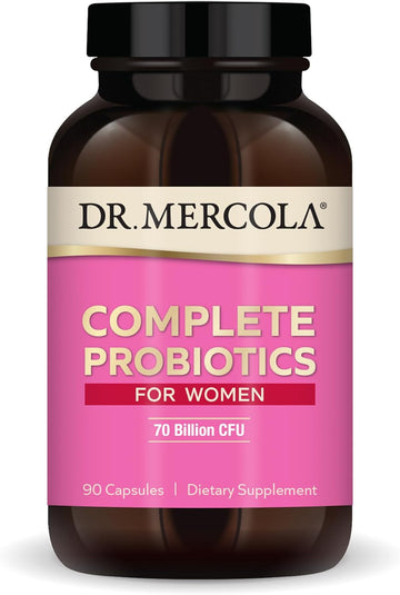 Dr. Mercola Complete Probiotics For Women 70 Billion Cfu, 90 Servings (90 Capsules), Dietary Supplement, Supports Digestive Health, Non Gmo