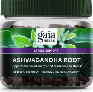 Gaia Herbs Ashwagandha Root - Made With Organic Ashwagandha Root To Help Support A Healthy Response To Stress, The Immune System, And Restful Sleep (180 Count (Pack Of 1))