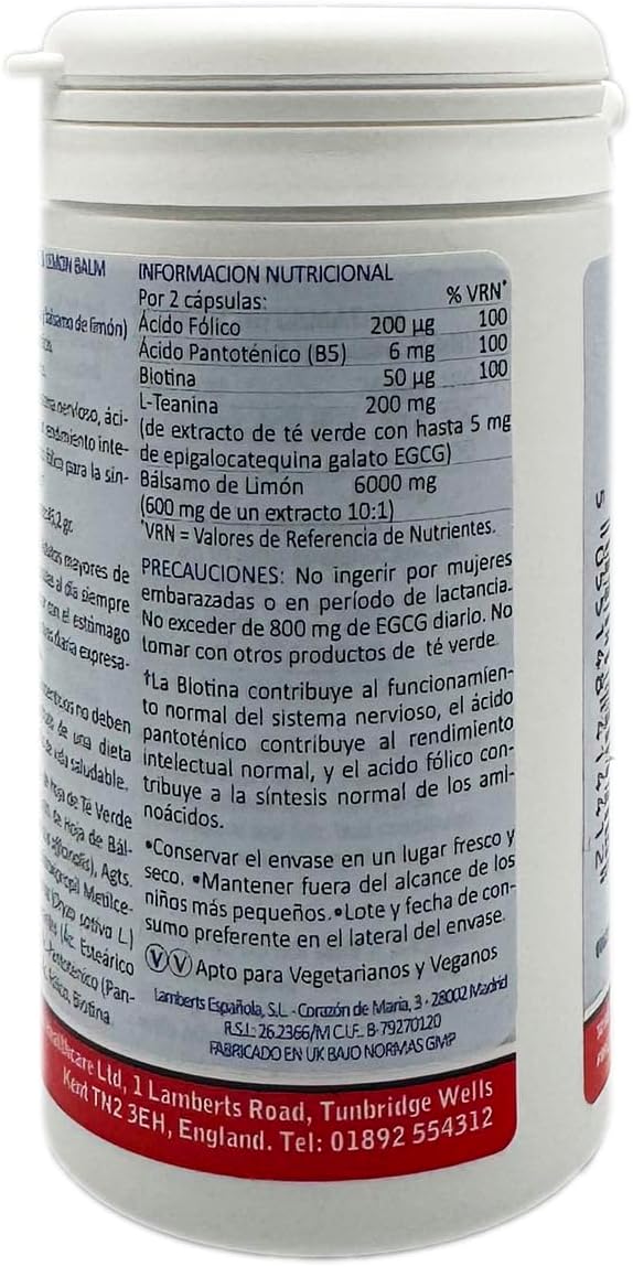 Lamberts Theanine & Lemon Balm Complex 60 Capsules for Relaxation : Amazon.co.uk: Health & Personal Care