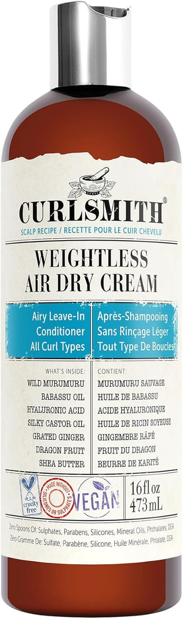 Curlsmith - Weightless Air Dry Cream - Vegan Leave-In Conditioner For Any Hair Type, Smooths Hair (473Ml)