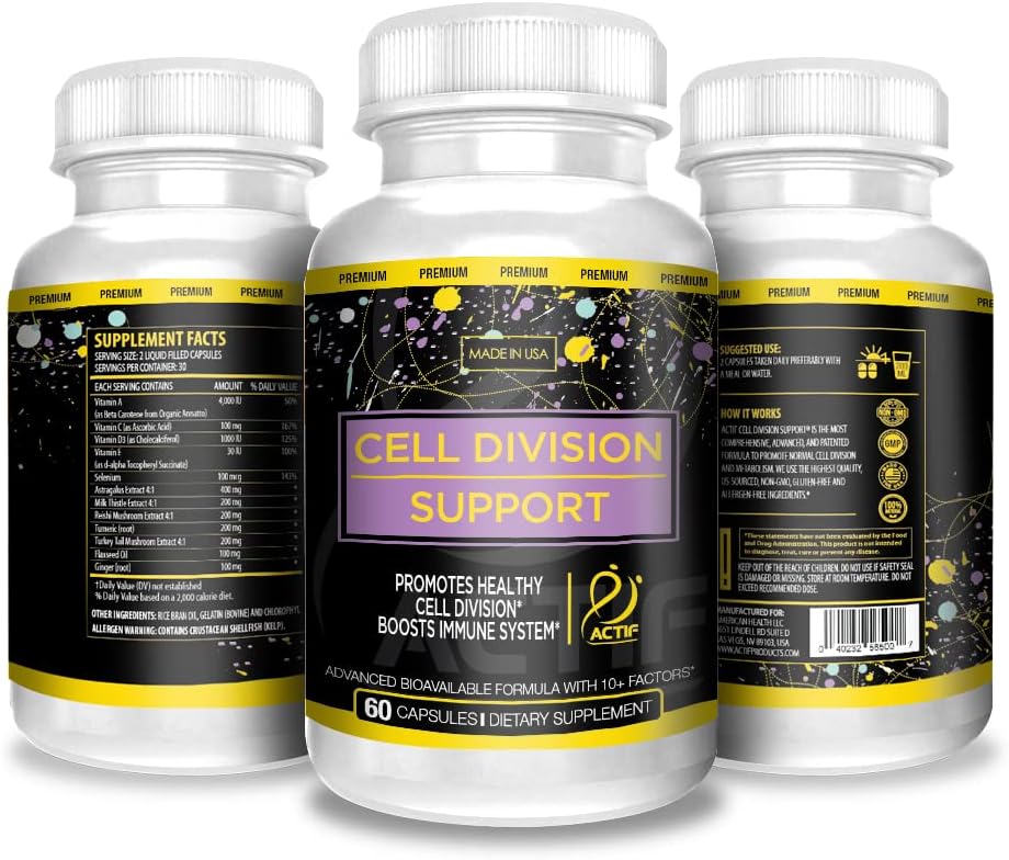 Actif Cell Division Support Maximum Strength with 10+ Factors : Health & Household