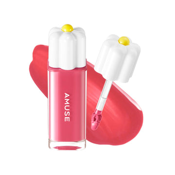 Amuse Seoul Daisy Flower Dew Tint 13 Dew Boksoonga | 35% High-Moisture Water Tint, Long-Lasting, Vitamin E Acetate, Moisturizing, No Peel Off, Lip Treatment, Non Sticky, Korean Lip Tint For Dry Lips