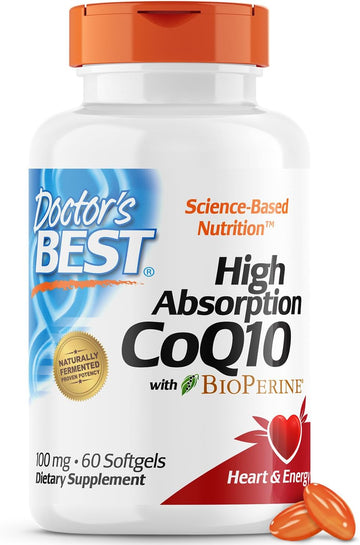 Doctor'S Best High Absorption Coq10 With Bioperine, Gluten Free Naturally Fermented, Heart Health & Energy Production, 100 Mg, 60 Softgels