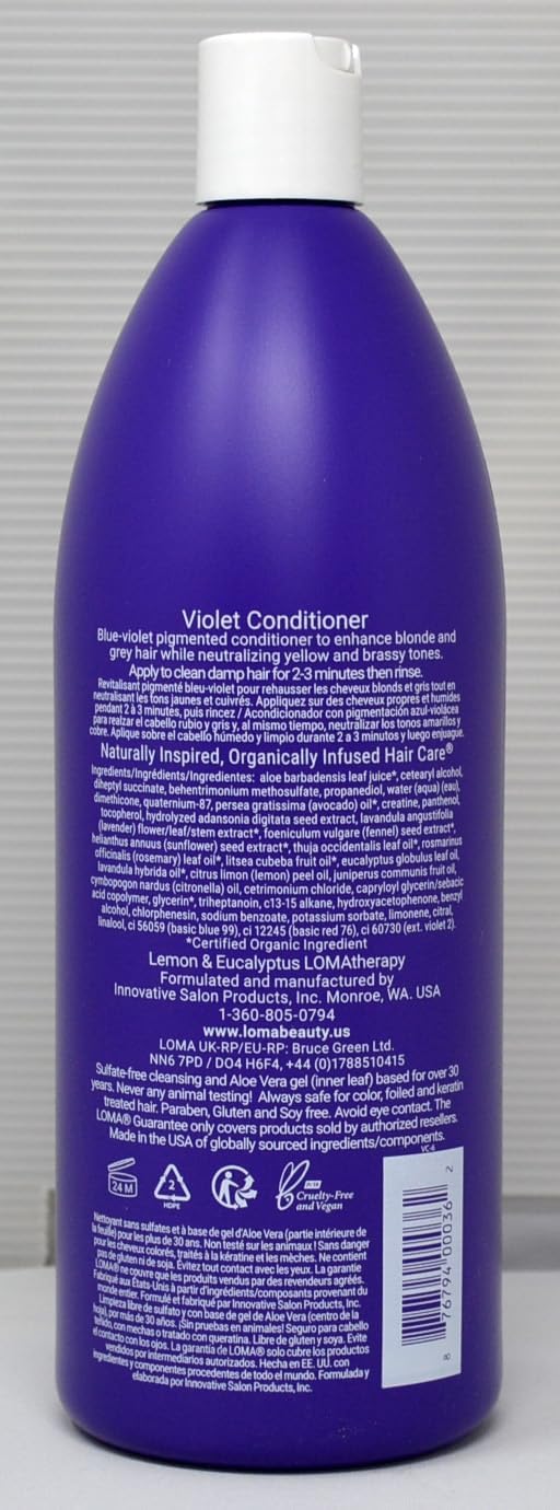 Loma Hair Care Violet Conditioner, Lemon/Eucalyptus, 33.8 Fl. Oz