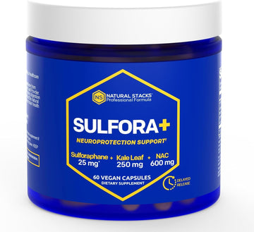 Natural Stacks Sulforaphane Supplement 25Mg - Organic Broccoli Sprouts Supplement - Superfood Kale Leaf Powder With N-Acetyl-L-Cysteine (Nac) - Brain Health Supplements, 120 Vegan Capsules