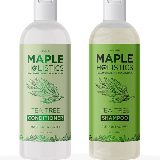 Shampoo Conditioner and Body Wash Set - Cleansing Tea Tree Essential Oil Shampoo Conditioner and Body Wash for Dry Skin Scalp and Hair Care - Moisturizing Sulfate Free Shower Set for Men and Women