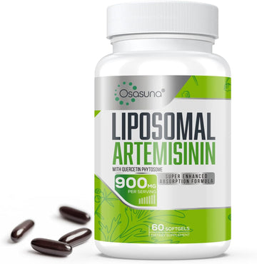 Osasuna 600 Mg Liposomal Artemisinin For Maximum Absorption, Sweet Wormwood Extract(Artemisia Annua) With Quercetin Phytosome 200 Mg, 60 Softgels - 2 Months Supply